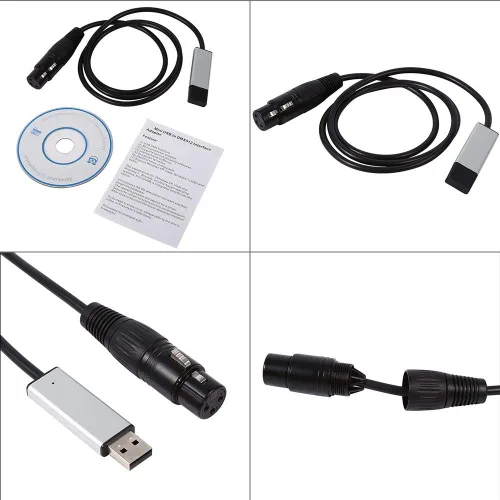 Miniatura 5 de Mini USB a DMX Interfaz Adaptador Controlador DMX512 Ordenador Etapa Iluminación Controladores Dimmer