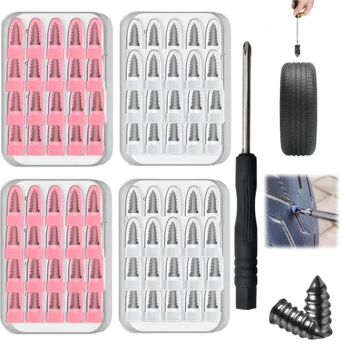 Miniatura 11 de Kit de tornillos de tapón de neumático para automóvil, SUV y camión, reparación duradera de neumáticos con destornillador, reparación permanente