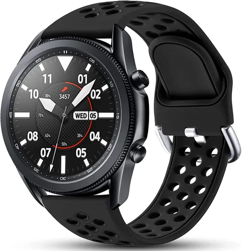 Easuny Correa deportiva compatible con Galaxy Watch 3 de 1.772 pulgadas/Galaxy Watch 1.812 pulgadas, correa de reloj Gear S3 Frontier, 0.866 Negro