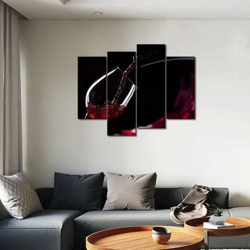 Miniatura 5 de First Wall Art - Pintura de cuadros de vino tinto en el vaso, fotos de pinturas de comidas en loca para regalo de decoración para el hogar