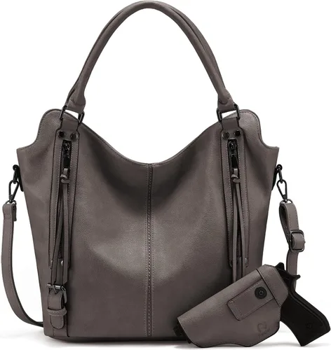 Miniatura 7 de Bolso Hobo oculto para mujer, de piel sintética, bolso cruzado de hombro, bolsa grande con funda desmontable