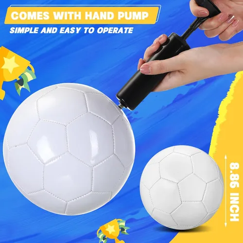 Miniatura 2 de Jexine Balón de fútbol blanco blanco liso blanco donación caridad cristiana en blanco con bomba de aguja para bricolaje pintura firmas