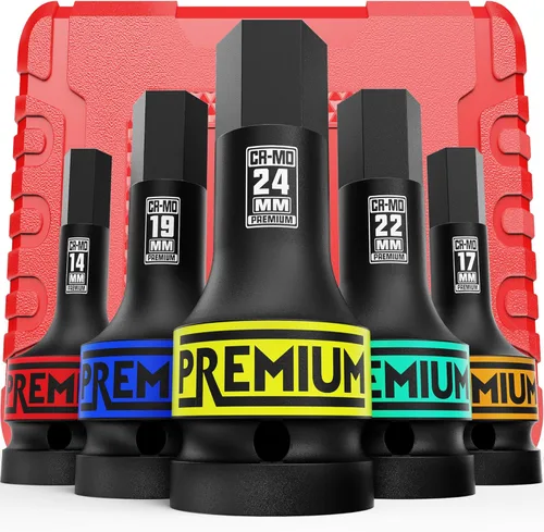Miniatura 8 de 1/2" Drive Master Juego de llaves de impacto XZN, 10 piezas: M5 - M18, acero Cr-Mo, caja de almacenamiento resistente