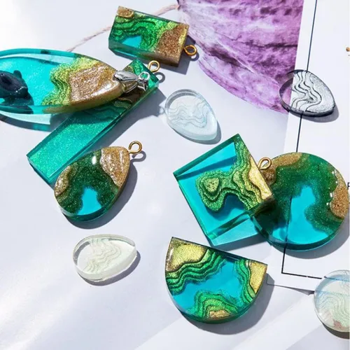 Miniatura 6 de 4 moldes para colgantes de resina isla, moldes de silicona oceánica para resina epoxi, moldes de resina de joyería para aretes, collares