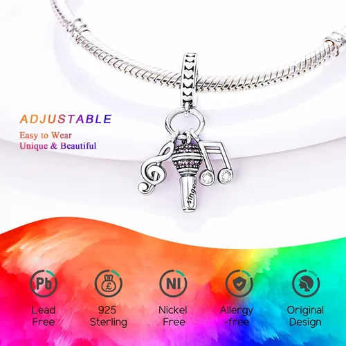 Miniatura 5 de NUJIFFY Cuentas de plata de ley 925 para pulseras y collares, cuentas de cristal para hermana de pasaporte de avión, pulseras de ángulo de corazón