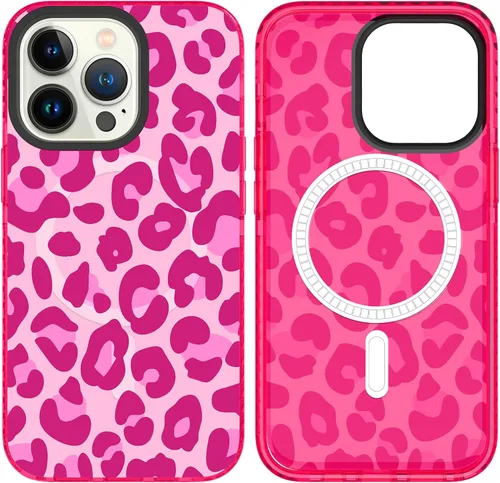 Miniatura 19 de SAKUULO Funda magnética para iPhone 11 Pro Max [Compatible con MagSafe] Patrón de Estampado de Leopardo Gris Claro Funda de Carga Inalámbrica