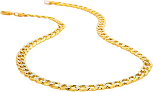 Miniatura 9 de 14k REAL Yellow/Two Tone Gold Bevelled Hollow 11mm, 9mm, 6.5mm, 5mm, 4.5mm, 3.5mm, 2.5mm, 2mm Cuban Curb Chain Necklace/Bracelet with Lobster Claw