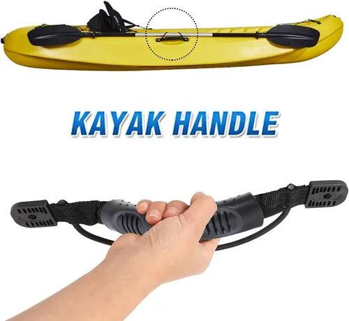 Miniatura 5 de 2 manijas de montaje lateral de canoa para kayaks con accesorios de soporte de paleta de cuerda elástica + 2 ganchos en J con kit de herramientas
