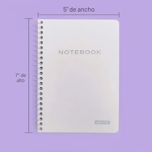 Miniatura 7 de BAZIC Products 100 cuadernos de poli de 5 x 7 pulgadas con espiral, para oficina de notas escolares, juego de 6