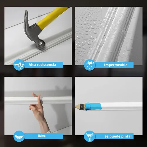 Miniatura 5 de Art3d Juego de 6 piezas de molduras de pared precortadas, paneles de wainscoting listos para armar para decoración de paredes interiores, sala