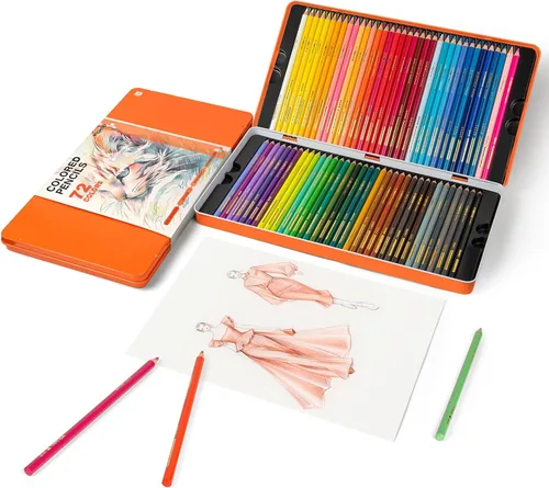 Woomer Juego de lápices de colores de 72 colores, lápices de colores suaves de 0.150 in, alto pigmento y resistente a la luz para mezclar, dibujar e