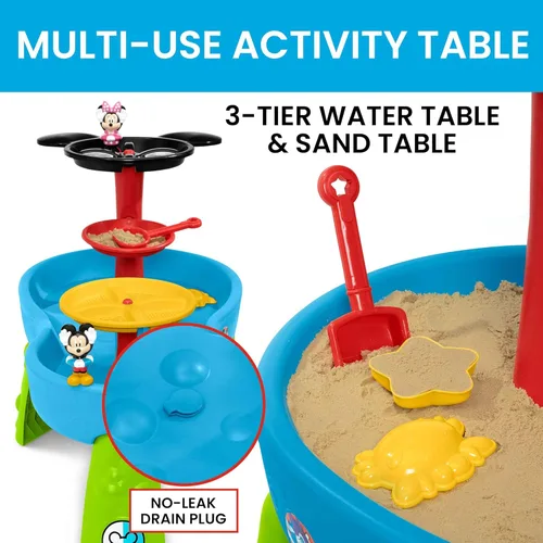 Miniatura 3 de Delta Children - Mesa de agua de Mickey Mouse de Disney Mesa de juego de agua de 3 niveles con juego de 11 piezas Mesa sensorial de agua +