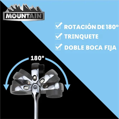 Miniatura 6 de Mountain RM6 - Juego de llaves reversibles de doble caja de 5 piezas para garajes, talleres de reparación y bricolaje, acanalado universal, diseño