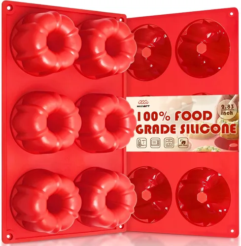 Miniatura 30 de Moldes de bomba de cacao para chocolate caliente, silicona hemisferio de 2.5 pulgadas, paquete de 3, molde semicircular, 6 cavidades, circular, sin