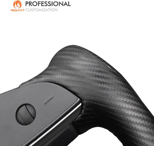 Miniatura 5 de MEWANT Funda para Volante de Coche de Fibra de Carbono Mate y Ante Cosida a Mano para Tesla Yoke Modelo S Plaid 2021-2023 / Modelo X 2021-2023
