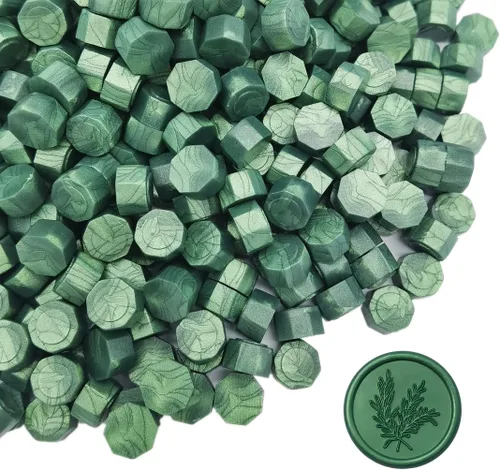 600 cuentas de cera de sellado para sello de cera, perfectas para sellado de regalos, sellado de cartas, proyectos de manualidades, sellado de Verde