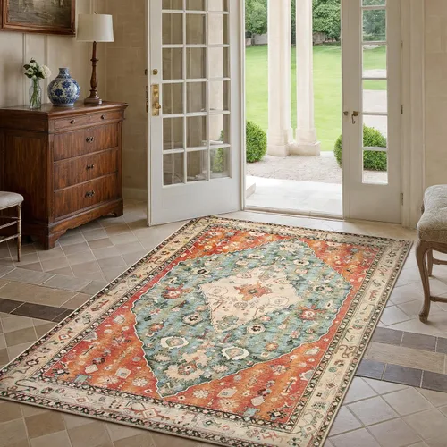 Miniatura 149 de Lahome Alfombra Bohemia Tribal Lavable de 3 x 5, Alfombras Antideslizantes para Entrada, Dormitorio, Sala de Estar, Vintage, Ultra Suave, No