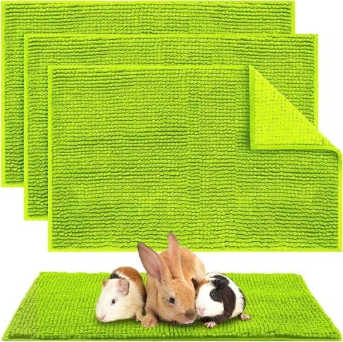 Miniatura 14 de Amylove 4 Piezas Forro de Jaula para Conejo de Indias Ropa de Cama para Conejo de Indias Alfombrilla para Puerta de Perro para Patas de Mascotas
