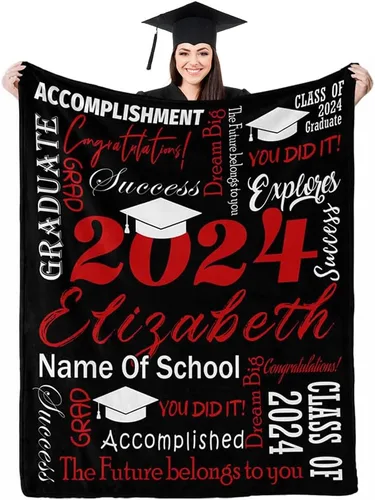 Miniatura 19 de D-Story Manta personalizada con foto, regalos de graduados universitarios para ella, regalos de graduación de felicitaciones, mantas personalizadas