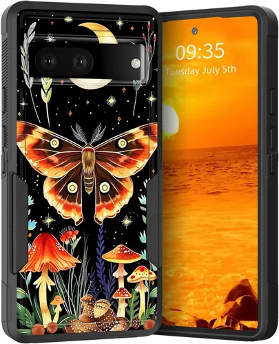 Miniatura 183 de Funda para Pixel 6A, Híbrida de Doble Capa de Servicio Pesado Resistente a Prueba de Golpes PC Duro + Funda Protectora de Silicona Suave para Google