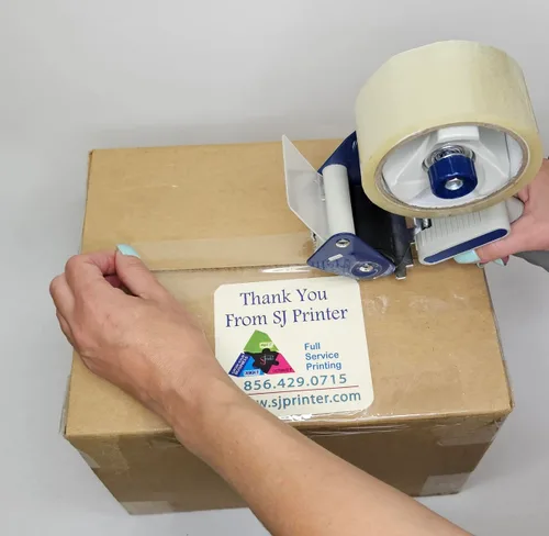 Miniatura 5 de SJPRINTER SJPINTER - Recambio de cinta de embalaje resistente: transparente, 2.4 mil, 1.88 pulgadas x 110 yardas o 328.1 ft, cajas de envío
