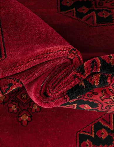 Miniatura 6 de Unique Loom Tekke Collection - Alfombra de área - Khabour (2' 7" x 12' corredor rojo/negro)