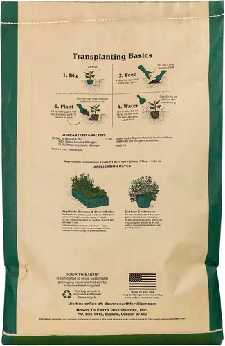 Miniatura 2 de Down To Earth All Natural Fertilizers Harina de sangre orgánica - Alimento vegetal con alto contenido de nitrógeno para crecimiento verde 12-0-0, 20