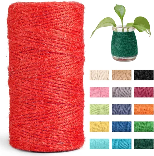 Miniatura 9 de JeogYong Cuerda de yute de 0.079 pulgadas, 328 pies de grosor, cuerda de yute natural de 3 capas para manualidades, envoltura de regalos, embalaje