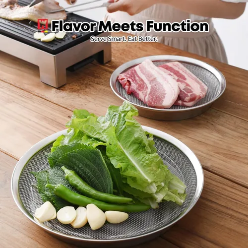 Miniatura 6 de WAGENSTEIGER Juego de bandejas de malla de acero inoxidable con bandeja de goteo, cesta y bandeja para freidora de aire, colador de cocina, colador