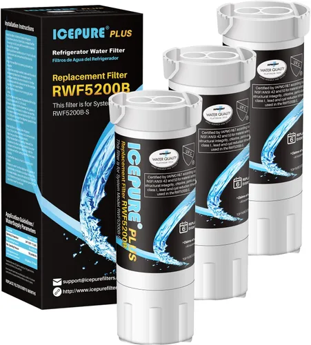 ICEPURE PLUS RWF5200B NSF/ANSI 53 - Filtro de agua para refrigerador certificado para GE XWF(no XWFE) GBE21 GDE21 GDE25 GFE24 GFE26 GNE21 GNE25