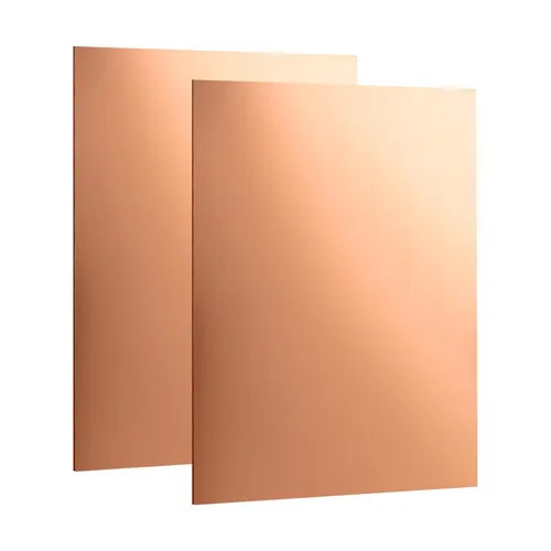 2 piezas de lámina de cobre puro de 8 x 12 pulgadas, 24 calibre/0.5 mm, placa de cobre metálico, película adherida, placas de cobre para