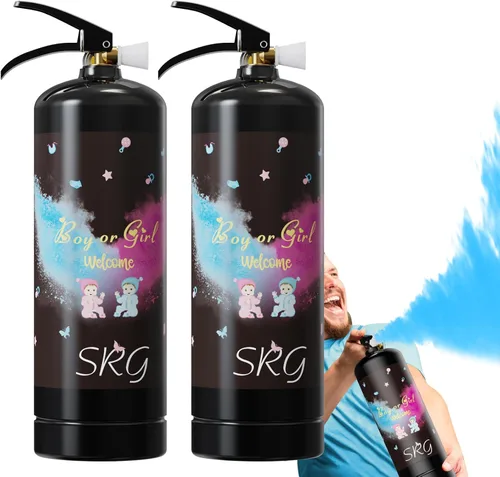 Miniatura 8 de SRG Extintor de incendios grande para revelación de género 2 paquetes de extintor de revelación de género azul para bebé niño Decoraciones e Big