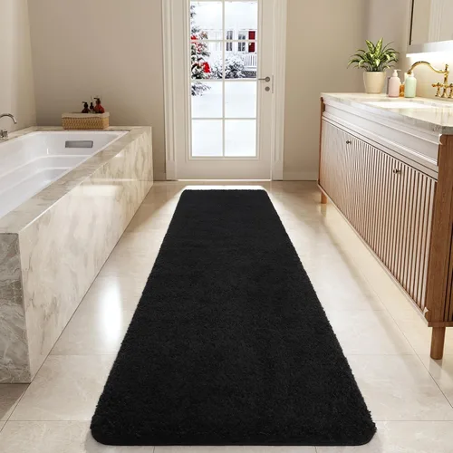 Miniatura 46 de LOCHAS - Tapete de baño de 24x70 pulgadas, suave, grueso y absorbente, hecho de microfibra, para el baño, lavable a máquina, tapete antideslizante