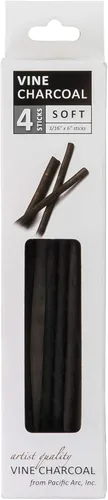 Miniatura 2 de Pacific Arc Artist Vine Charcoal - 4 palitos de carbón suave, negro para dibujar, dibujar y dibujar