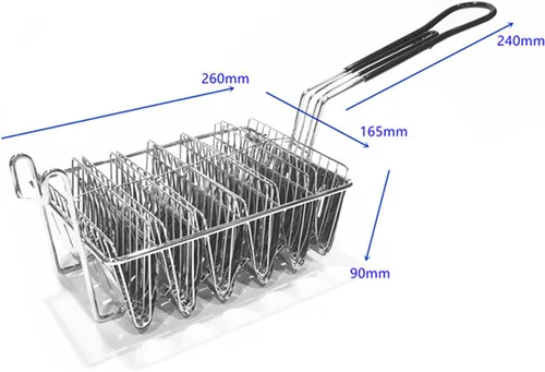 Miniatura 2 de FAMKIT Cesta para freidora de tacos, freidora de tacos, con capacidad para 6 conchas para freidora, cesta para tacos con mango de agarre