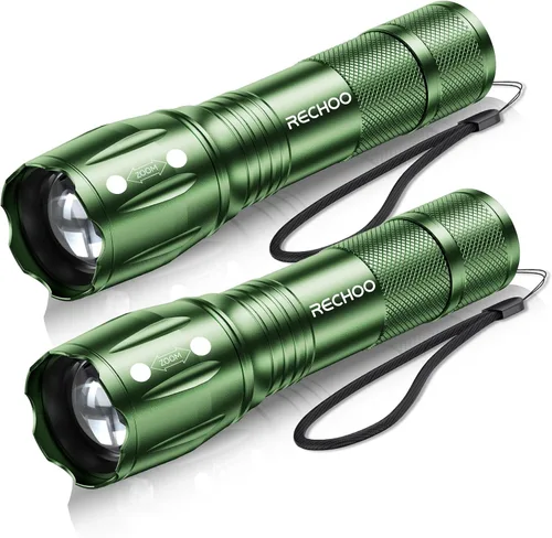 Miniatura 10 de RECHOO Paquete de 4 linternas LED, linternas pequeñas brillantes de alto lúmenes con 3 modos, mini linterna de bolsillo alimentada por batería, foco