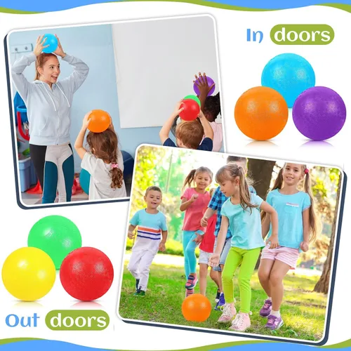 Miniatura 6 de Hiboom Bolas de patio de juegos de 5 pulgadas, bolas inflables para patio de juegos al aire libre con 1 bomba de mano para adultos, yoga, ejercicio