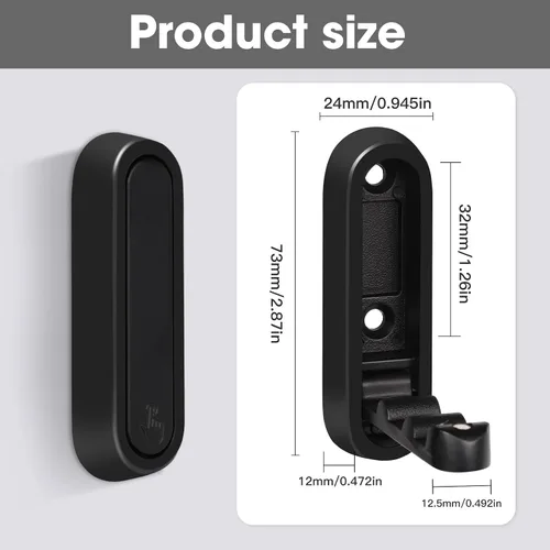 Miniatura 3 de Dntorx Ganchos plegables de pared, 2 piezas ganchos plegables negros para abrigos de alta resistencia, gancho plegable, ganchos para toallas