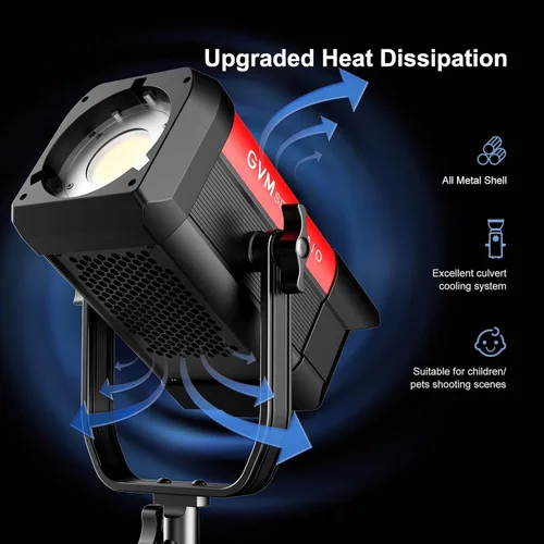 Miniatura 6 de GVM 300W Luz de Vídeo LED, 221950lux/1m, Kit de Iluminación de Fotografía ARO SD300B con Control por Aplicación, Luz de Estudio de 2700K-6800K Kit