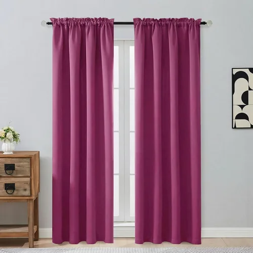 Miniatura 85 de OVZME Cortinas opacas turquesa para tratamiento de ventanas pequeñas, cortinas cortas con bloqueo de luz para ventana de cocina sobre el fregadero
