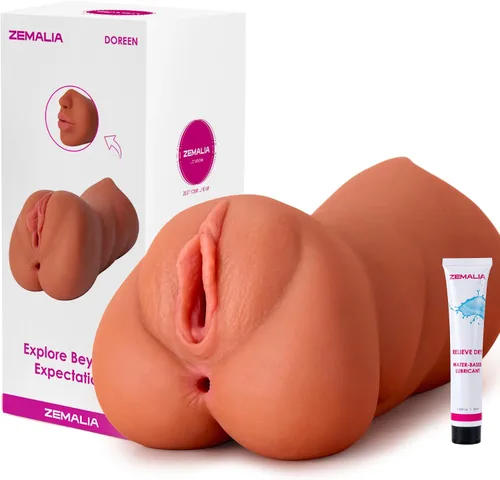 Miniatura 9 de ZEMALIA - Masturbador masculino 3 en 1, vagina de bolsillo con boca realista, vagina texturizada y ano apretado. Juguete para sexo oral, bombeo