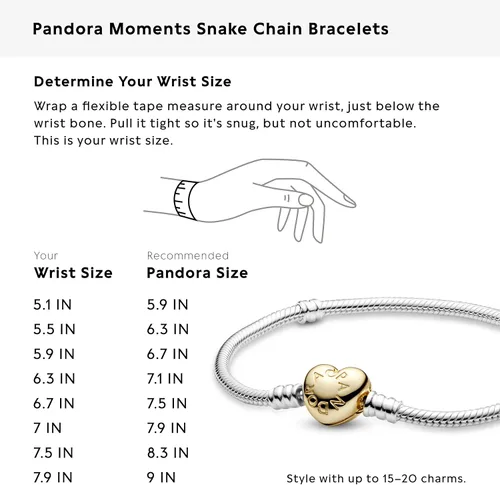 Miniatura 8 de Pandora Moments Heart Clasp Snake Chain Bracelet
