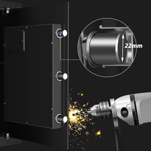 Miniatura 5 de Caja fuerte biométrica para el hogar, caja de seguridad con cerradura biométrica para armas, caja de dinero para joyas, armas de mano y efectivo