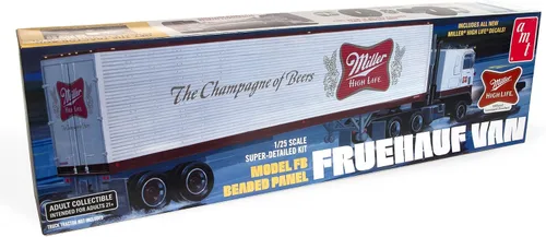 Miniatura 2 de Kit de modelo a escala 1:25 de semirremolque Fruehauf 40' de AMT (cerveza Miller)