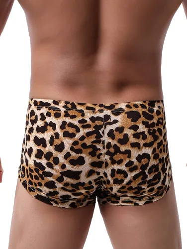 Miniatura 6 de IKINGSKY iKingksy - Calzoncillos tipo bóxer de leopardo para hombre, de tiro bajo