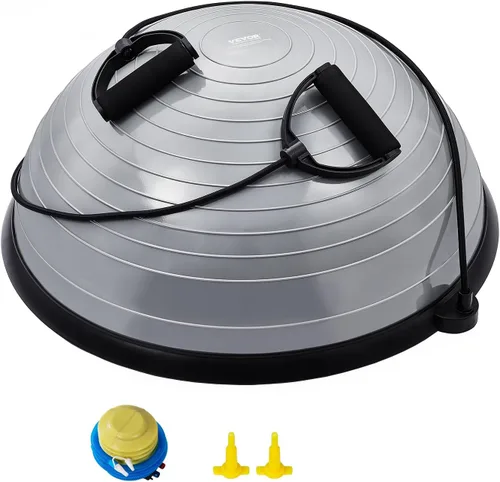 Miniatura 8 de VEVOR Half Exercise Ball Trainer, 23/26 inch Balance Ball Trainer, 1500lbs Capacity Stability Ball, Yoga Ball with Resistance Bands & Foot Pump