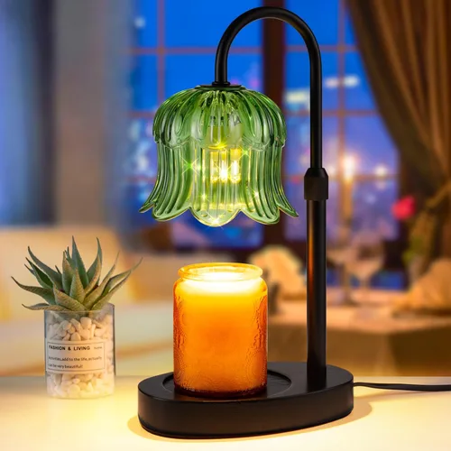 Miniatura 10 de Lámpara calentadora de velas con temporizador, velas eléctricas, calentadores de cera, lámparas de vidrio para tarros, quemador, altura ajustable