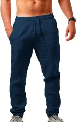 Miniatura 2 de Men's Solid Pants Elastic Waist Breathable Stretch Sweatpants Casual Slim Fit Pleated Trousers Drawstring Sport Pant