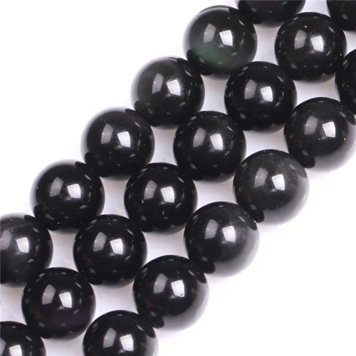 Miniatura 50 de Cuentas redondas naturales semipreciosas de piedra suelta para hacer joyas, brazaletes, collares Cuarzo rosa