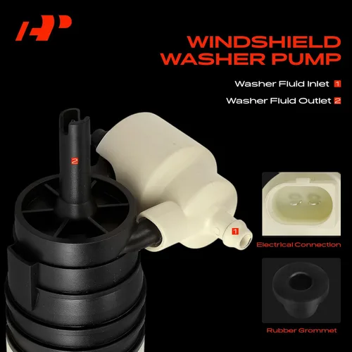 Miniatura 3 de A-Premium Bomba de limpiaparabrisas compatible con Ford F-Super Duty, Escape & Chevy Equinox y Jeep Wrangler & Honda Pilot & GMC Terrain & Acura MDX